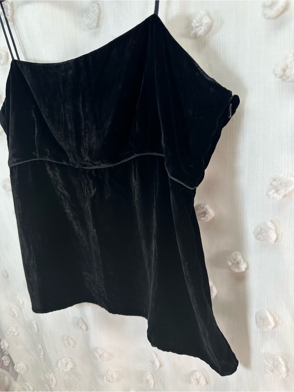 J. Crew Women’s Black Velvet Spaghetti Strap Camisole Whimsigoth Size 12 - Picture 3 of 7